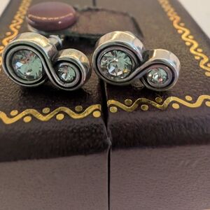 Silver and Crystal Stud Earrings